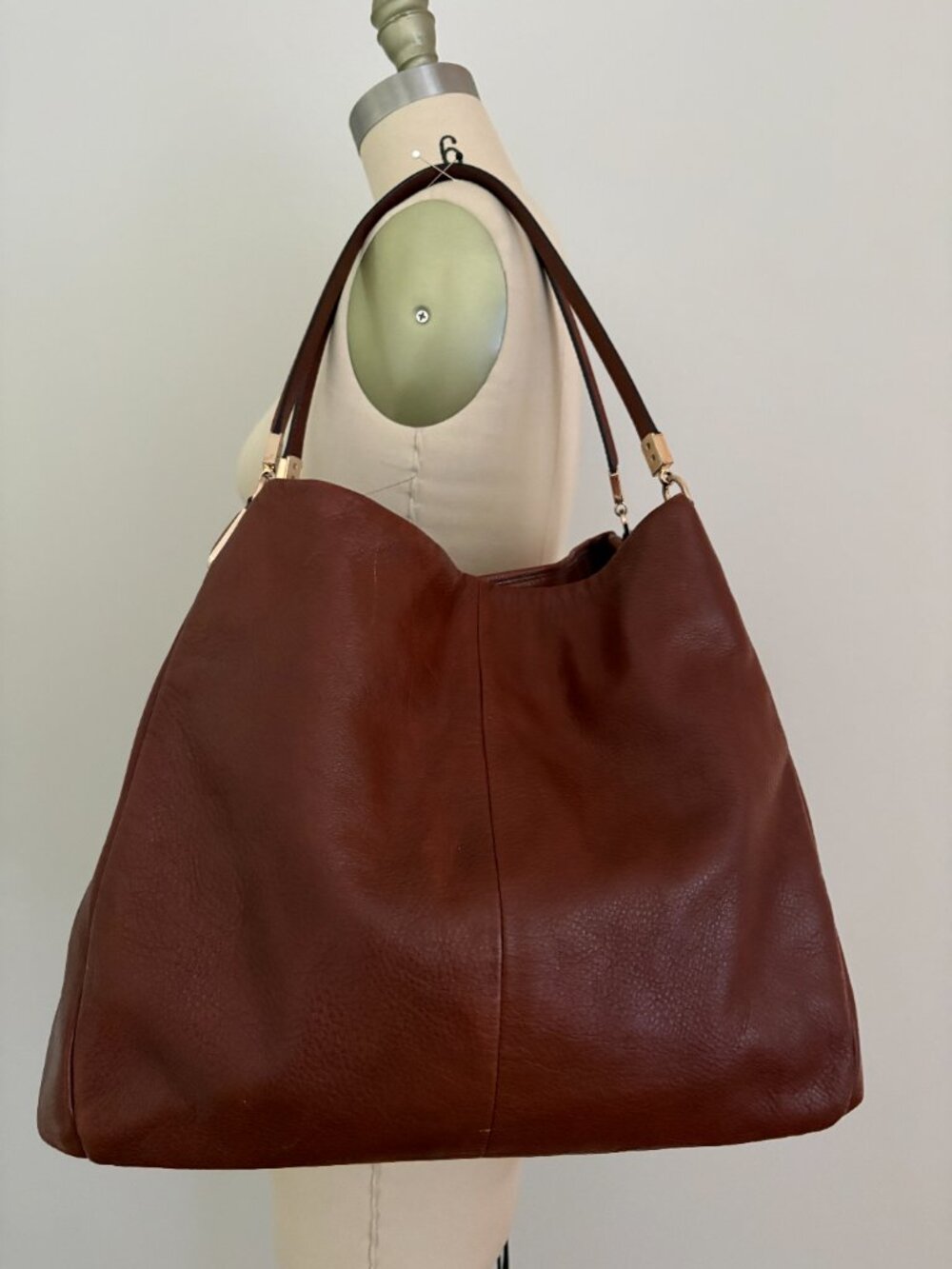 COACH Chestnut Leather Madison Phoebe Triple Compartment Shoulder Hobo Chic Bag - Picture 2 of 14